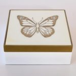 White & Gold Butterfly Box 7X17X17CM