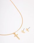 Goldair Gold Plated Cross Jewellery Set