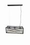Industrial Rectangular Iron & Ribbed Glass Pendant Light