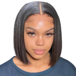 10INCH Brazilian Hair Glueless Frontal Short Straight Bob Wig