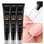 3 Bottle Solid Nail Glue Nail Tips Gel For Press On Nails 3IN 1 Nail Gel For Fake Nails Super Strong Acrylic Nail Gel