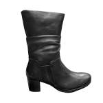 Womens Korda Leather Boots In Black - Black 9