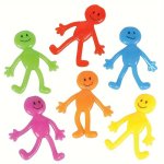10PCS Tpr Soft Rubber Stretchy Happy Bendable Man Prize Box Toys For Classroom Assorted Fun Colors Stretchable Toys Halloween An