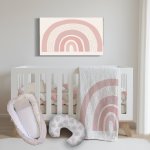 Cot Duvet Bedding Boho Rainbow Pink Colour Mix Pink Dotty Rainbow Set