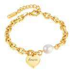 Milla Personalized Gold Stainless Steel Bracelet Adjustable Size Ready In 3 Days
