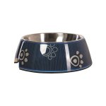 Rogz Dogz 2-IN-1 Bubble Dog Bowlz - Small Navy Paw