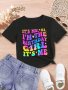 It's Me Hi I'm The Birthday Girl Print Girls' Stylish & Comfy Crew Neck Short Sleeve T-Shirt For Spring & Summer Girls' Clothes For Everyday Life