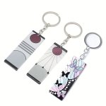 1PC Anime Cartoon Print Tag Keychain Souvenir Key Ring Purse Bag Backpack Car Charm Earphone Accessory