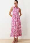 Ethnic Midi Knit Dress - Pink