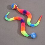 2 Pcs Interactive Cat Teaser Toys - Geometric Polyester Twisty Worms With Attached Balls Uncharged Pet Play Sticks For Kittens -