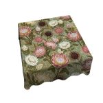 Pink & White Proteas On Green Square Tablecloth