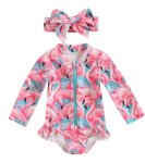 Flamingo Long Sleeve Swimsuit