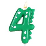 Green Number 4 Dinosaur Candle For Boy Birthday Party Decorations 4TH Birthday Dinosaur Party Supplies Dino Theme Birthday Numbe