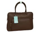 Professional Faux-leather Laptop Briefcase- Dark Brown