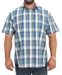 Mens Short Sleeve Check Shirt - 10XL Grn peach