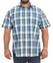 Mens Short Sleeve Check Shirt - 10XL / Grn/peach
