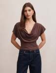 Phoebe Draped Cowl Top - 16 Bark