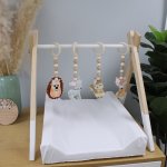 Baby Gym Themed Dangles Girly Woodlands With Light Pink Flowers