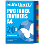 Plastic File Dividers – A4 140M – 20 Tab 1-20 – FIL051