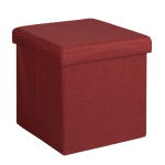 Foldable Storage Ottoman - Double Red