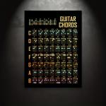 1PC Art Canvas Painting Guitar Stave Music Chord Painting On Canvas Wall Art Artwork Wall Painting For Bathroom Bedroom Office L