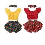Layered Tutu Shorts With Crop Top And Headband 2-3Y Watermelon