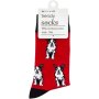 Clicks Trendy Red & Black Dogs Socks 3-6