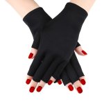 1 Pair Of Uv Glove For Gel Nail Lamp Professional Protection Gloves For Manicures Anti Uv Gloves Protect Hands From Uv Harm Blac