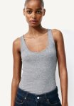 Ribbed Vest Top - Grey Marl