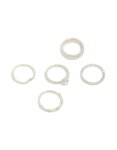 Silver Basic Diamante Rings 5-PACK - S m