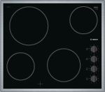 Bosch 600MM Black 4 Plate Ceramic Hob With Controls - PKE645CA1E