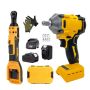 Box End 1/2 Inch Impact Wrench & 90 Degree Cordless Ratchet Case & Gloves