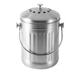 5L Stainless Steel Compost Trash Bin With Carrying Handle