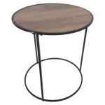 Metal And Wood Side Table Circle 51CM