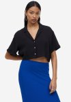 Crinkled Resort Shirt - Black