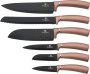 6 Piece Stainless Steel Chefs Bread Multipurpose Utility Paring Multipurpose Knife Set - Metallic Line Rose Gold Edition