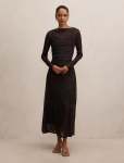 Georgia Petite Long Sleeve Mesh Midi Dress - 16 Hilmark Floral