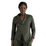 Aymmetrical Zip Pointy Jacket - Forest Green L