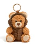 Brown Plush Winter Bear Key Chain