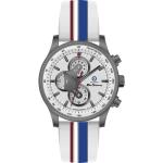 Ben Sherman Mens Gunmetal Chronograph Watch With Silver Dial And Striped Silicone Strap