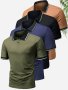 4PCS Breathable Regular Fit Golf Shirt Men's Casual V-neck T-Shirt Short Sleeve Tops For Summer Men's Clothing