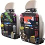 Car Backseat Organizer With Clear Tablet Holder 10 Storage Pockets Seat Back Protectors Kick Mats Travel Accessories