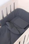 Blue Grey Muslin Cot Duvet Cover - Incl Pillow Inner