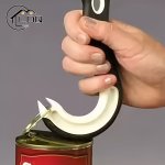 Easy-grip Hook-shaped Can Opener - Smooth Edge Durable Plastic Compact Design - Essential Kitchen Tool For Home & Party Use Kitc