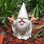 1PC Creative Rock Gesture Love You Hand Gesture Dwarf Dwarf Resin Statue Ornament Suitable For Garden Courtyard Balcony Home Orn