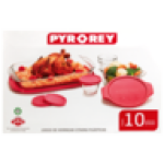 Red Glass Roaster Set 10 Piece