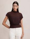 Mattie Mesh Overlay Top - 20 Chocolate