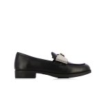 Lovely College Loafer With Bow -black