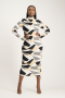 Yolanda Poloneck Bodycon Dress - Geo Print - M