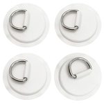4 Pieces White Pad patch D Rings For Pvc Inflatable Boat Canoe Raft Stainless Steel D-ring Dinghy Kayak Surfboard Paddle Board